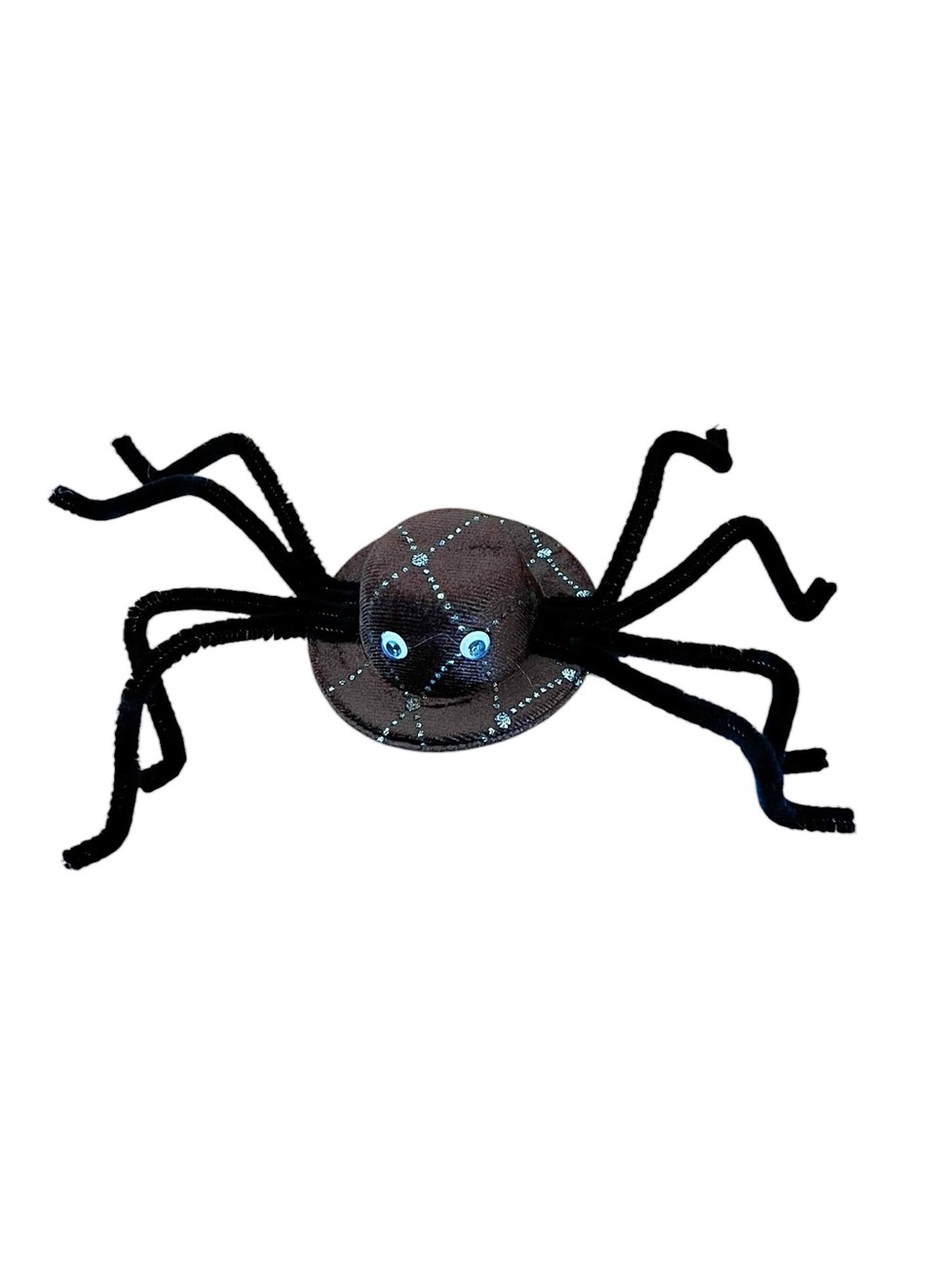 Dark Brown Velvet Tarantula Spider Googly Eye Large Halloween Alligator Clip